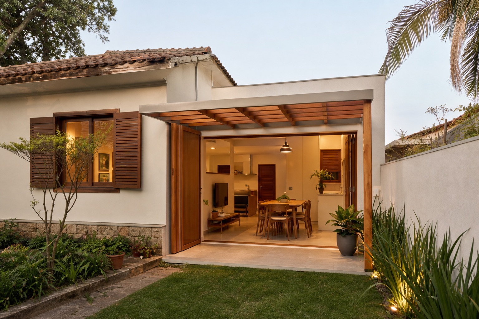 Ampliação residencial contemporânea concluída